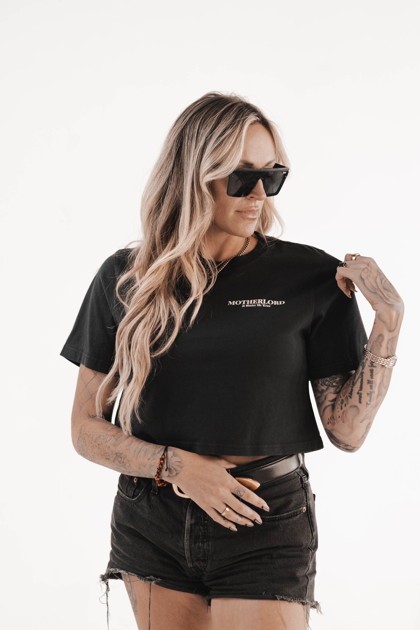 Faded Black Crop Tee