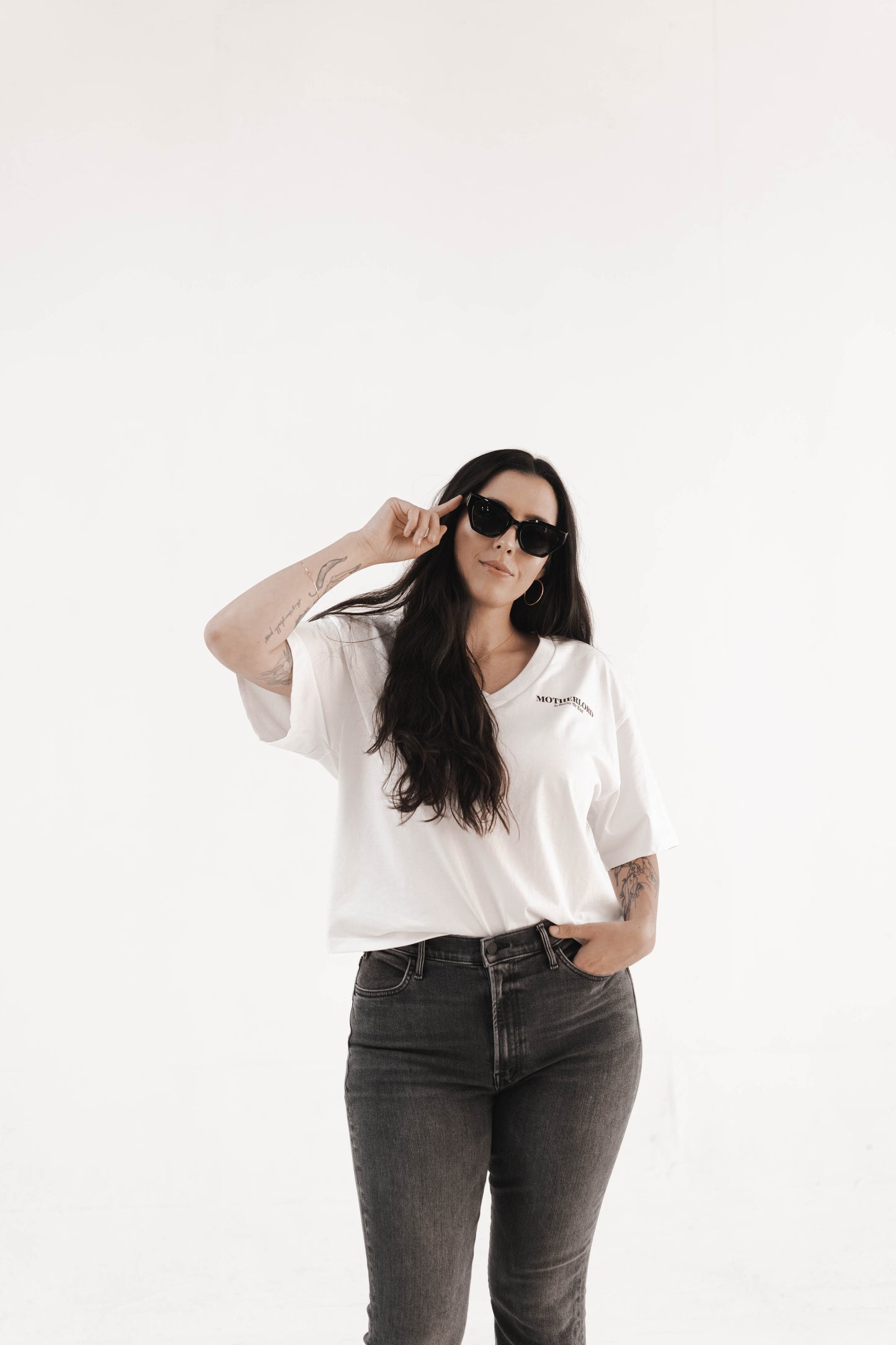 White V-Neck Tee